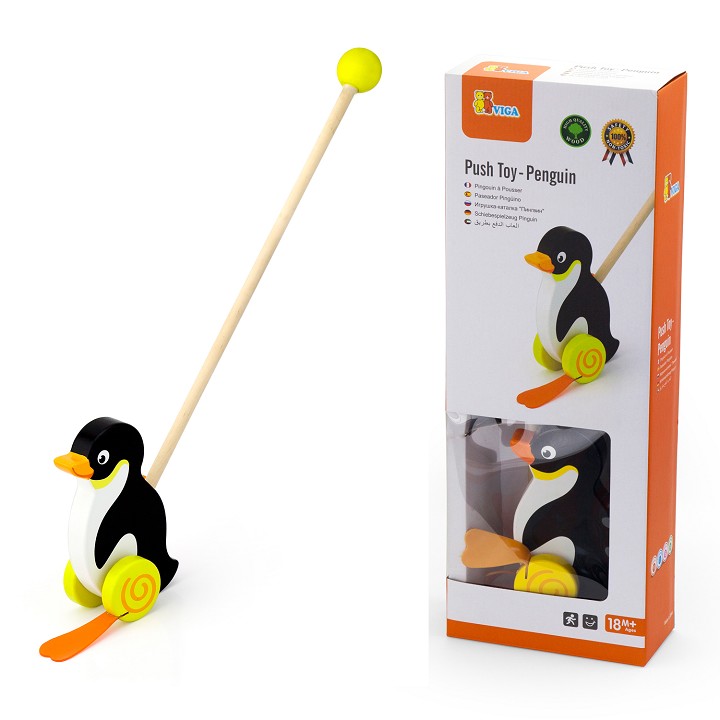Viga Toys - Bâton à pousser - pinguin